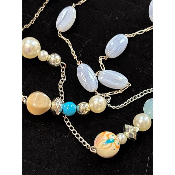 Multi-Layered Beaded Jewelry Set With Necklaces (napier too) Earrings & Turquois - Picture 14 of 16